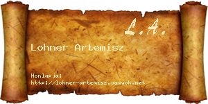 Lohner Artemisz névjegykártya
